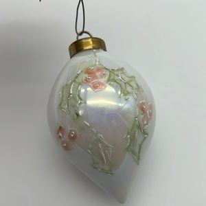 Vintage glass, AB Christmas ornament handpainted